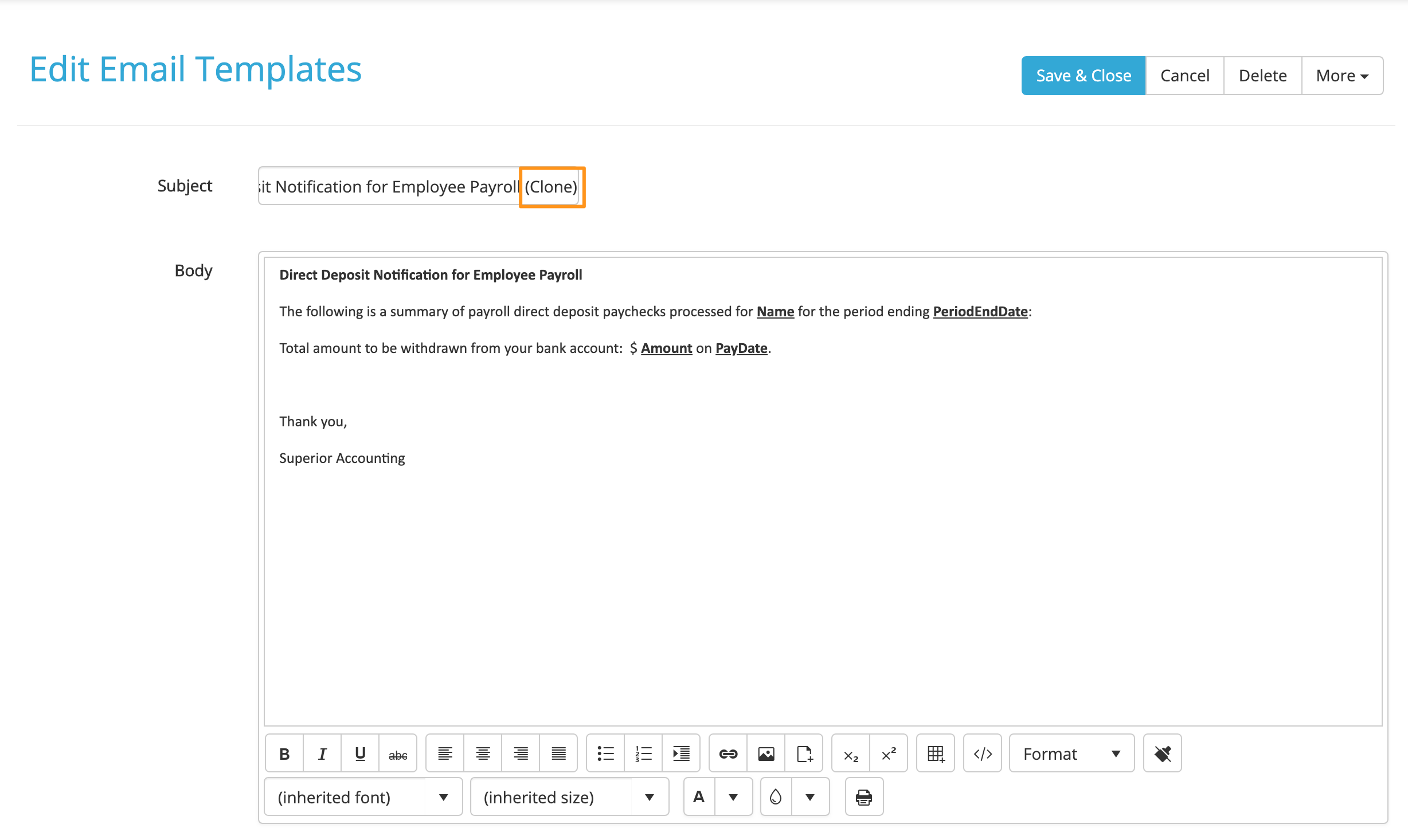 How To Edit An Email Template Aero Knowledge Base