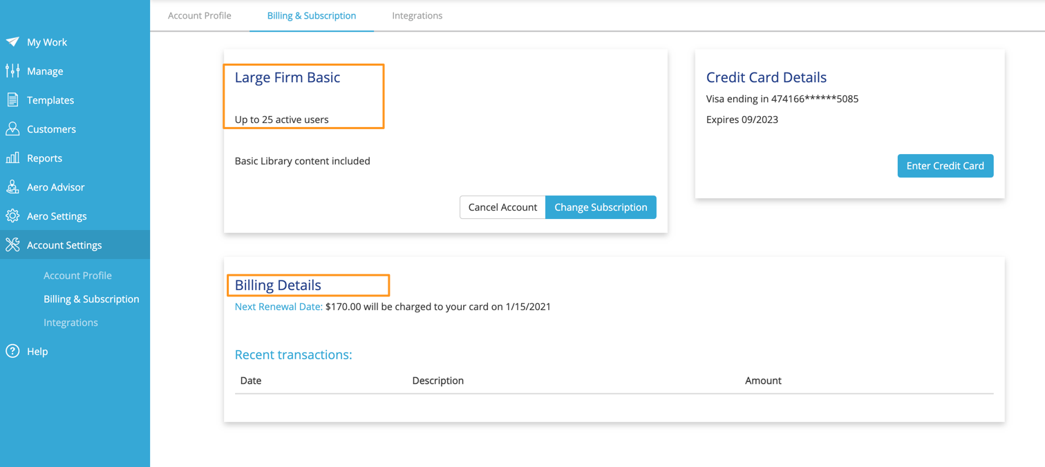 How to change your Aero subscription – Aero Knowledge Base